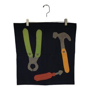 Pottery Barn Kids Navy Trevor - Tools - Decorative Pillow Cover Set Of 2 NWT